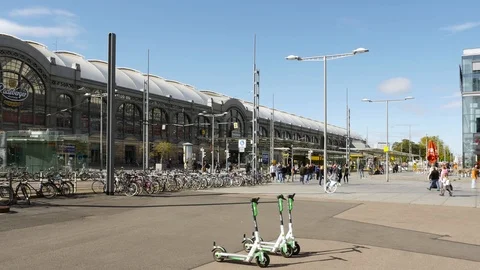 Trams during the commuter traffic Stock Footage 119714172