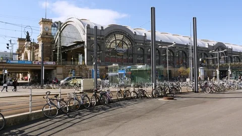 Trams during the commuter traffic Stock Footage 119714755