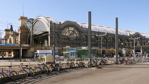 Trams during the commuter traffic Stock Footage 119716331