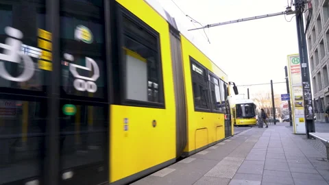 Trams, Hackescher Markt, Berlin Stock Footage 154412158