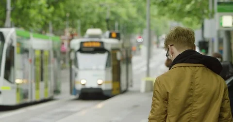 Trams with hipster melbourne Vídeo Stock 85249049