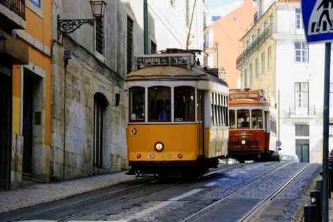 Trams in lisbon Stock Photos