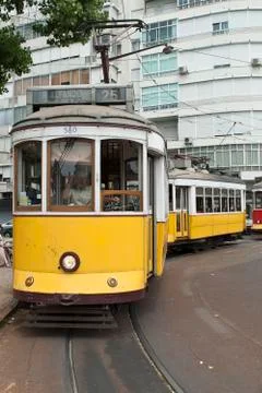Trams in lisbon. Stock Photos