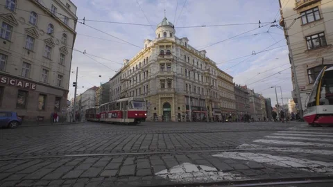 Trams in Prague Stock Footage 119599782