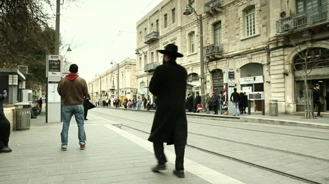 Tram's Rail in Jerusalem 2 Stock Footage 49705665