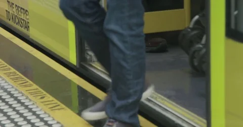 Trams on the street Stock Footage 76515998