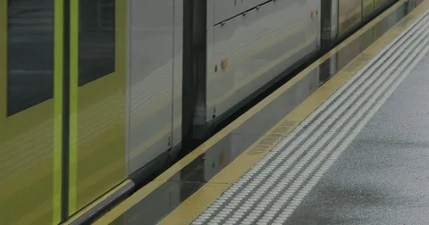 Trams on the street Stock Footage 76516033