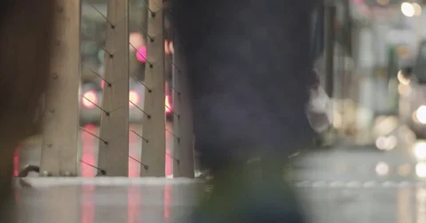 Trams on the street Stock Footage 76526914