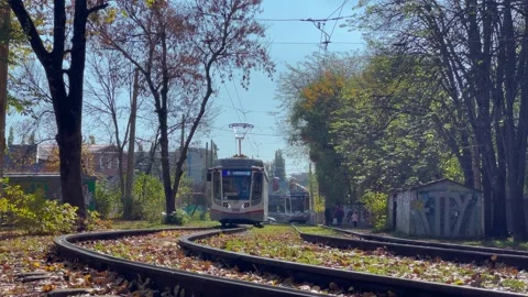 трамвай Stock Footage 163650718