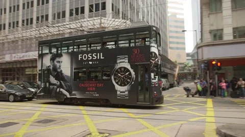 Tramway in Hong Kong Stock Footage 42849180