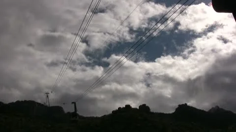 Tramway to mountain peak Stock Footage 8973608