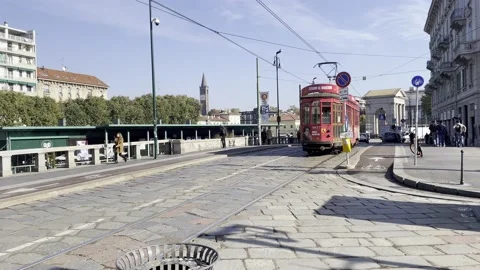 Tramway in Navigli, Milan Stock Footage 236708978