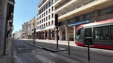 Tramway Passing Through Boulevard Mohammed V, Casablanca, Morocco July 30, 2025 Stock-Footage 314099290