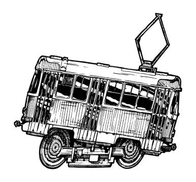 Tramway. side view. Stock Illustration