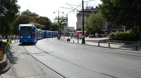 Tramway in Sultan Ahmet Stock Footage 46267476