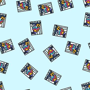Trance disco party vector seamless pattern Stock Illustration