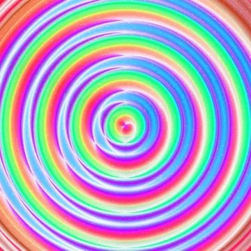 Trance hypnotic circle in psychedelic neon colors Stock Illustration