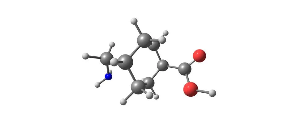 Tranexamic acid molecular structure isolated on white Stock Illustration