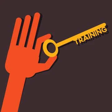 Traning key in hand stock vector Illustrazione stock