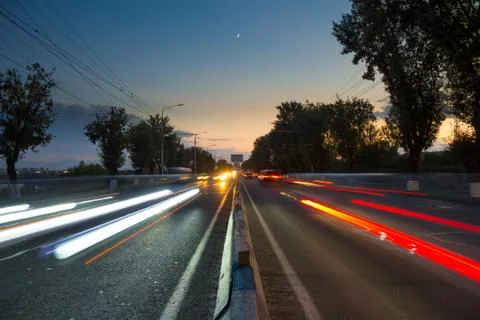 Tranportation long exposure Stock Photos