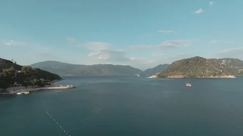 Tranquil Aerial View of Akyaka Coastline Stock Footage 282931475
