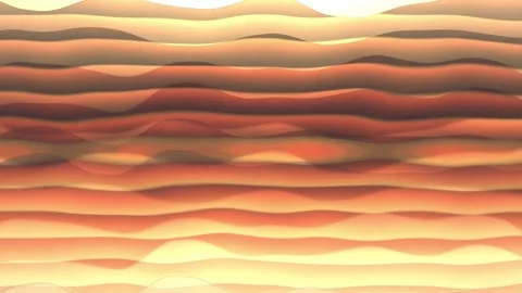 Tranquil Amber and Peach Wavy Layers Summer Heat Animation Stock Footage 338315081