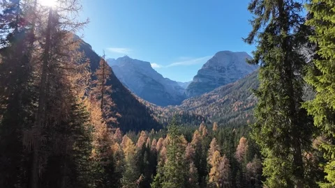 Tranquil Autumn in Dolomiti Mountains Stock Footage 292156598