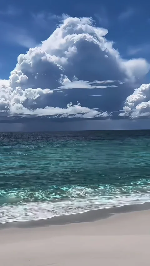 Tranquil Beach Paradise with Turquoise Waters and Bright Skies Stockbeeldmateriaal 327836639