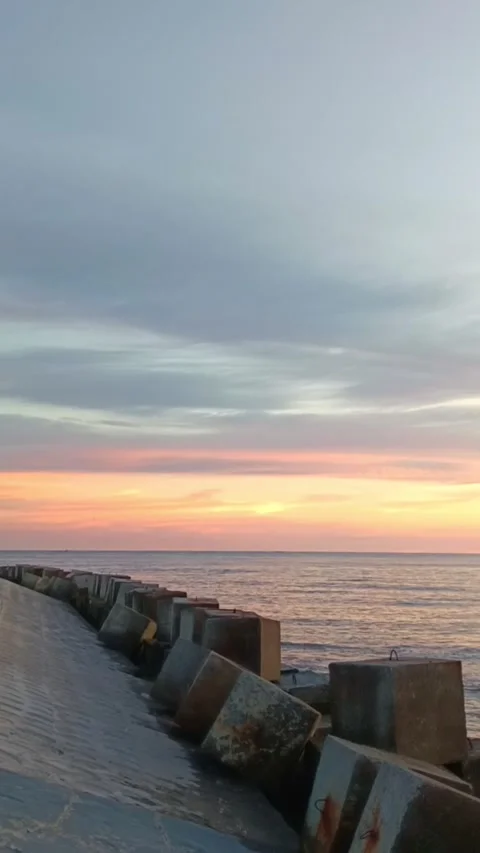 Tranquil Beach Pier at Sunset Stock Footage 325830234