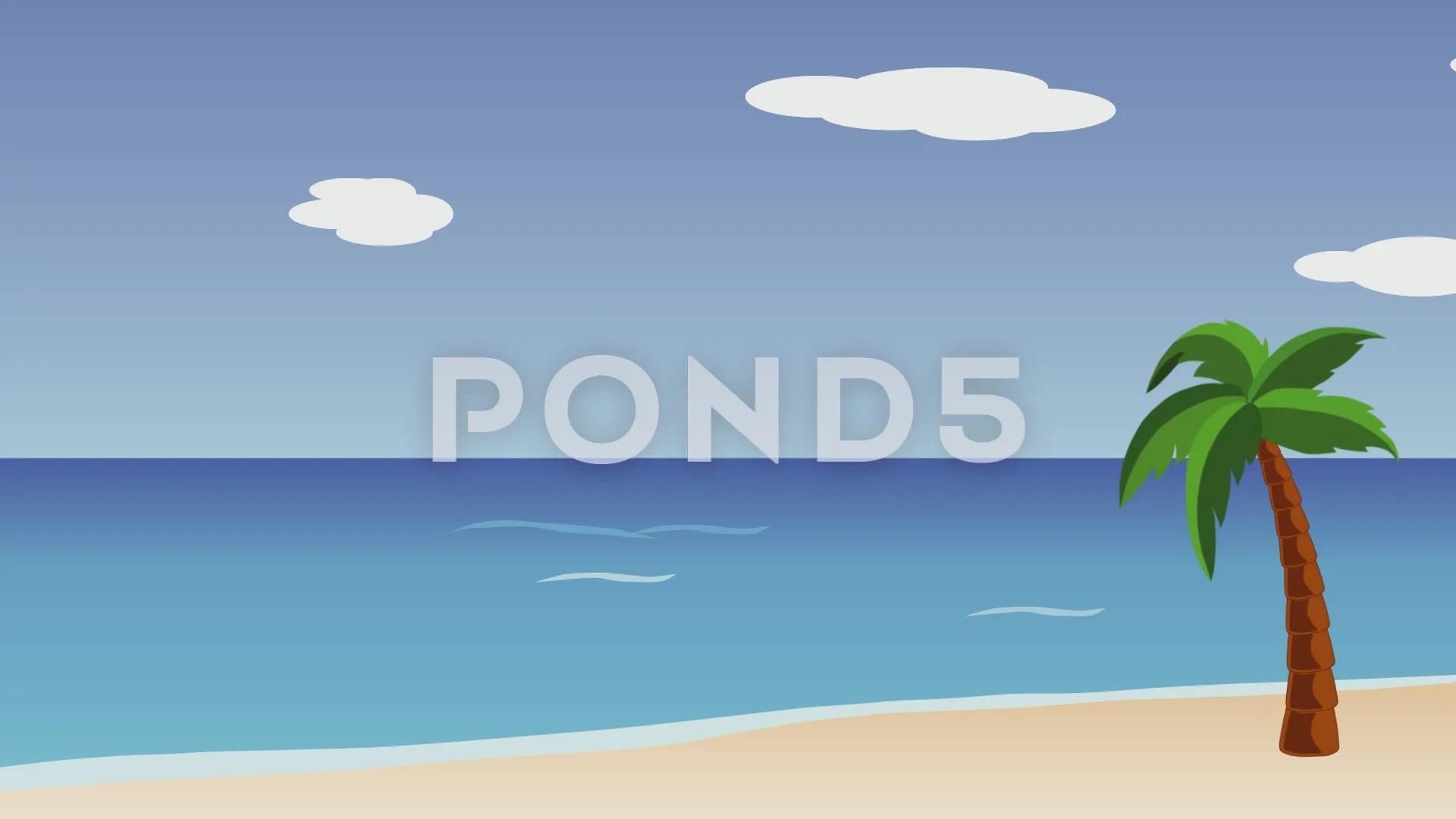 Tranquil beach scene animated | Stock Video | Pond5