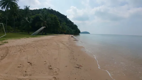 A tranquil beach scene in Phuket with soft sand Stock Footage 310698074