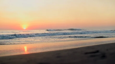 Tranquil beach at sunset. Stock Footage 88404600