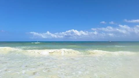Tranquil beach view in Playa Del Carmen, Quintana Roo. Stock Photos