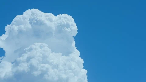 Tranquil blue clouds moving slowly in seamless animated background Stock Footage 345616378