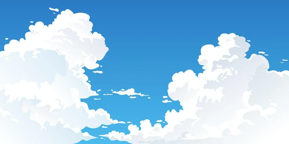 Tranquil Blue Sky with Clouds Stock Illustration