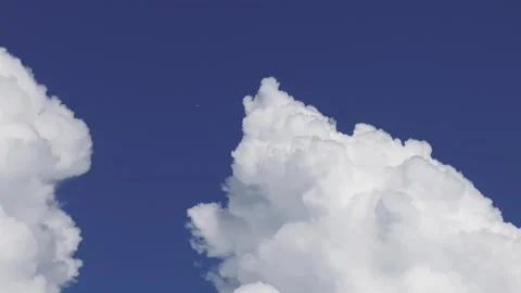 Tranquil Blue Sky With Fluffy Clouds. Low Angle Shot Stock Footage 276283903