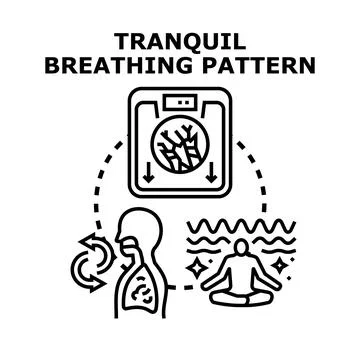 Tranquil breathing pattern aiding physical and mental health Ilustración de archivo