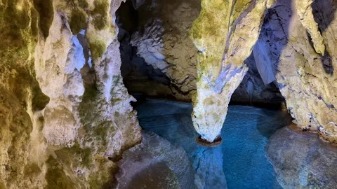 Tranquil Cave Pool Stock Footage 313363591