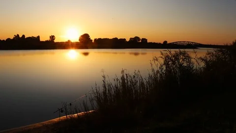 Tranquil Clear Sunset Stock Footage
