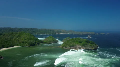 Tranquil Coastal Bay Landscape 4K Malang East Java Indian Ocean Видео 343671881