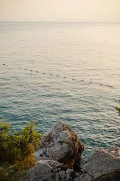 Tranquil Coastal Sunset Scene Stock Photos
