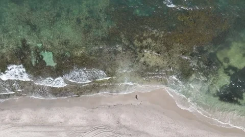 Tranquil Cottesloe Beach White Sand Clear Sea Aerial Footage 4k Perth Australia Stock Footage 265873904