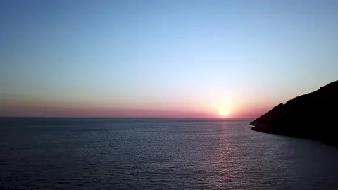 A tranquil drone video of the sunset on the Mediterranean in Montenegro Stock Footage 315672621