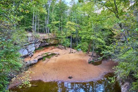 Tranquil Forest Reflection in Hocking Hills Ohio Eye-Level View Фото