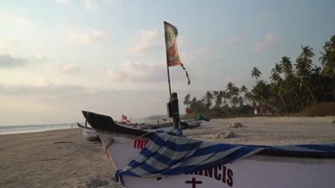Tranquil Goa Beach at Dusk 動画素材 238384676