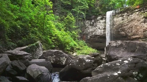 Tranquil Hemlock Falls in Cloudland Canyon Stock Footage 277894783