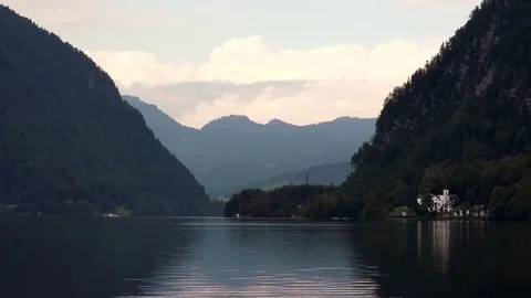 Tranquil Lake between the Alps Mountais Stock Footage 69190662