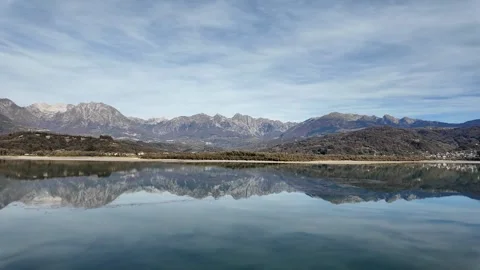 Tranquil Lake with Dolomite Reflections Stock Footage 292156389