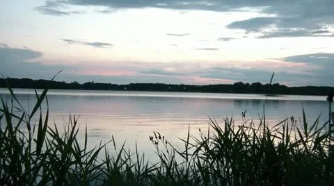 Tranquil Lake at Dusk 스톡 동영상 12615250