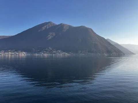 Tranquil Lake with Mountain View Stock Photos